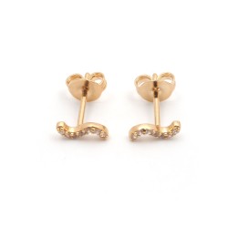 Boucles d'oreilles clous femme carador en plaqué or avec oxydes de zirconium