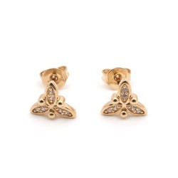 Boucles d'oreilles clous femme carador en plaqué or avec oxydes de zirconium