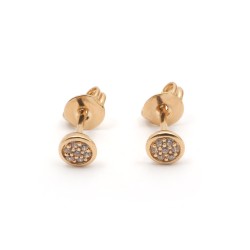 Boucles d'oreilles clous femme carador en plaqué or avec oxydes de zirconium