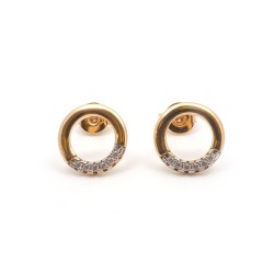 Boucles d'oreilles clous motif cercle femme carador en plaqué or avec oxydes de zirconium