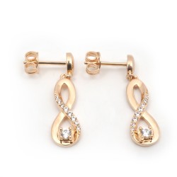 Boucles d'oreilles pendantes femme phebus plaqué or avec oxydes de zirconium et pierres blanches