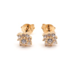 Boucles d'oreilles clous femme carador en plaqué or avec oxydes de zirconium