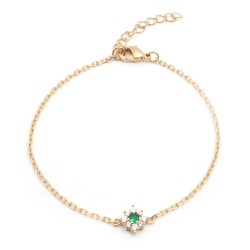 Bracelet fantaisie femme carador en plaqué or avec oxydes de zirconium et spinelle vert