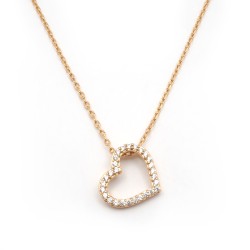 Collier plaqué or motif coeur