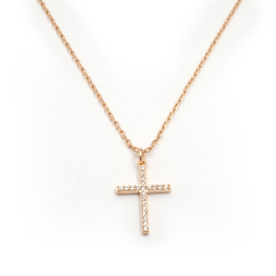Collier Pendentif Croix Argent 925 – Sertie Zirconium, Style élégant, Cadeau Pour Femme (mariage, Occasion Spéciale)