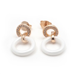 Boucles d'oreilles pendantes femme EMILY phebus en plaqué or avec oxydes de zirconium