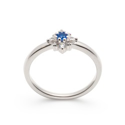 Bague Femme  Carador en argent avec oxydes de zirconium et spinelle bleue