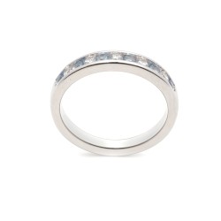 Bague femme carador en argent avec spinelle bleue clair et oxydes de zirconium