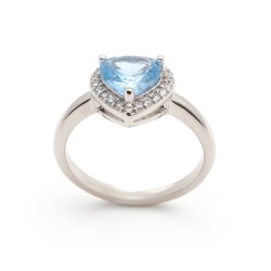 Bague Femme Carador Argent avec Oxyde de zirconium bleu