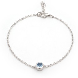 Bracelet femme fantaisie Carador en argent  et spinelle bleu clair serti clos