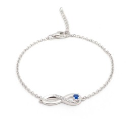 Bracelet femme fantaisie Carador en argent et oxyde bleu motif infini