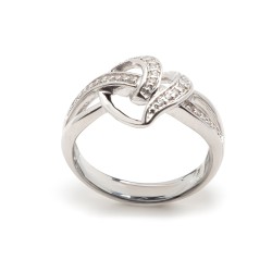 Bague femme carador en argent motif cœur avec oxydes de zirconium