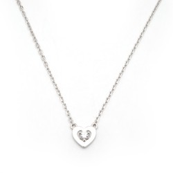 Collier fantaisie femme carador en argent avec oxydes de zirconium forme coeur