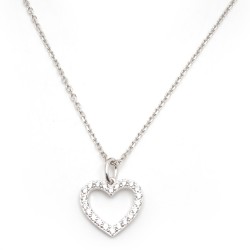 Collier fantaisie femme carador en  argent avec oxydes de zirconium motif coeur