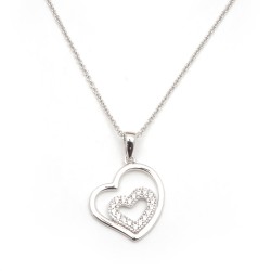 Collier femme Carador argent 925/000 motif coeur