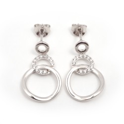 Boucles d'oreilles pendantes Carador en Argent Sertis d'Oxydes de Zirconium