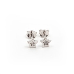 Boucles d'oreilles clous Carador en argent  et  oxyde de zirconium forme étoile