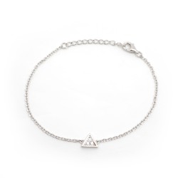 Bracelet femme fantaisie Carador en argent et 3 oxydes de zirconium motif triangle