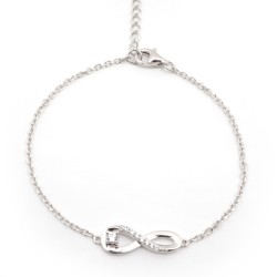 Bracelet femme fantaisie Carador en argent et oxydes de zirconium motif infini