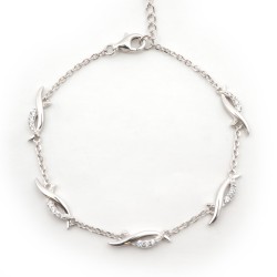 Bracelet femme fantaisie Carador en argent et oxydes de zirconium