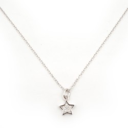 Collier femme carador en argent motif étoile avec oxydes de zirconium