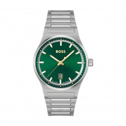 Montre Hugo Boss Candor en acier argenté et cadran vert