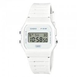 Montre Casio Mixte Timeless bracelet en résine blanc