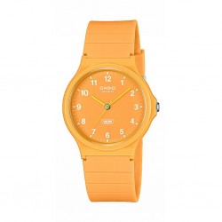 Montre Casio Timeless ronde en résine orange