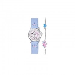 Coffret Montre Certus Junior fille cuir violet licorne accompagnée d'un bracelet