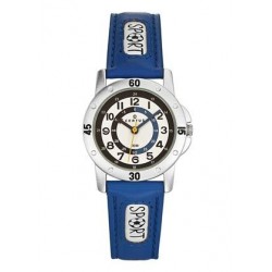 Montre Certus Junior éducative garçon cuir bleu