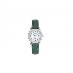 Montre Certus Femme bracelet cuir vert cadran blanc