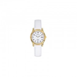 Montre Certus Femme bracelet en cuir blanc cadran blanc