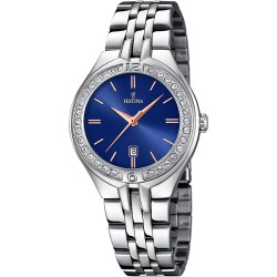 Montre Festina Mademoiselle en Acier Argenté et cadran bleu foncé