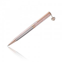 Stylo à bille Swarovski Crystalline Rose avec cœur