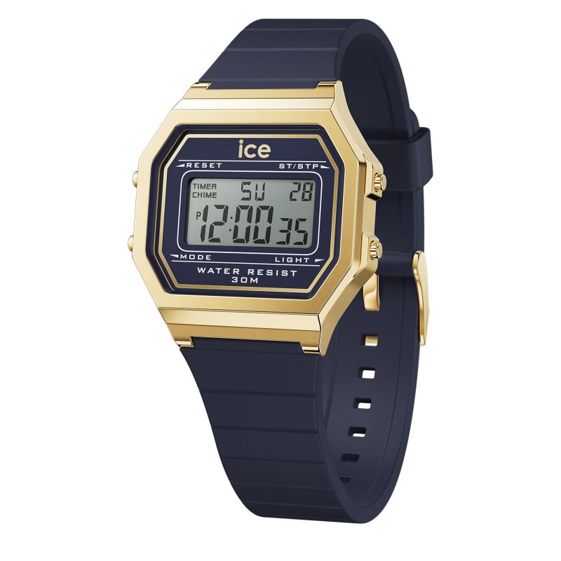 Montre Numérique Ice Watch Colelction Ice Digit Retro Bracelet Silicone Bleu Nuit