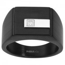 Bague Christiano Homme Phebus Noir en Acier