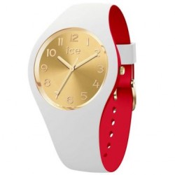 Montre Femme Ice Watch - Glam Secret Bracelet en silicone blanc et rouge