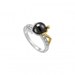 Bague Femme Jourdan - Alicia - En Argent - Doré et Oxyde de Zirconium - Hématite Noire