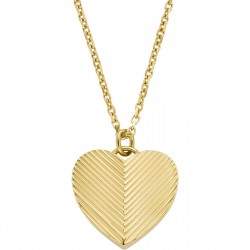 Collier coeur Femme Fossil Harlow en acier doré