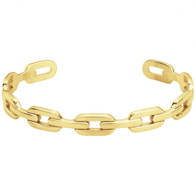 Bracelet Jonc Amporelle Motif chaîne Acier PVD Jaune