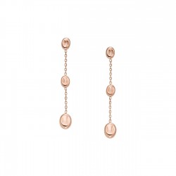 Boucles d'Oreilles Pendantes Femme Skagen Anja Pebbles en acier doré rose