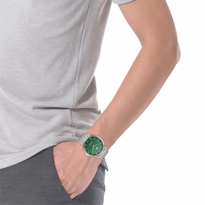 Montre Analogique Lacoste collection Lisbon bracelet acier argenté