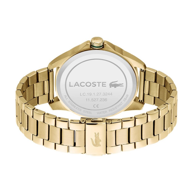 Montre Analogique Lacoste collection Le Croc bracelet acier doré