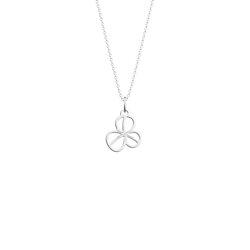 COLLIER LES GEORGETTES TRÈFLE LAITON ARGENTÉ 16 MM