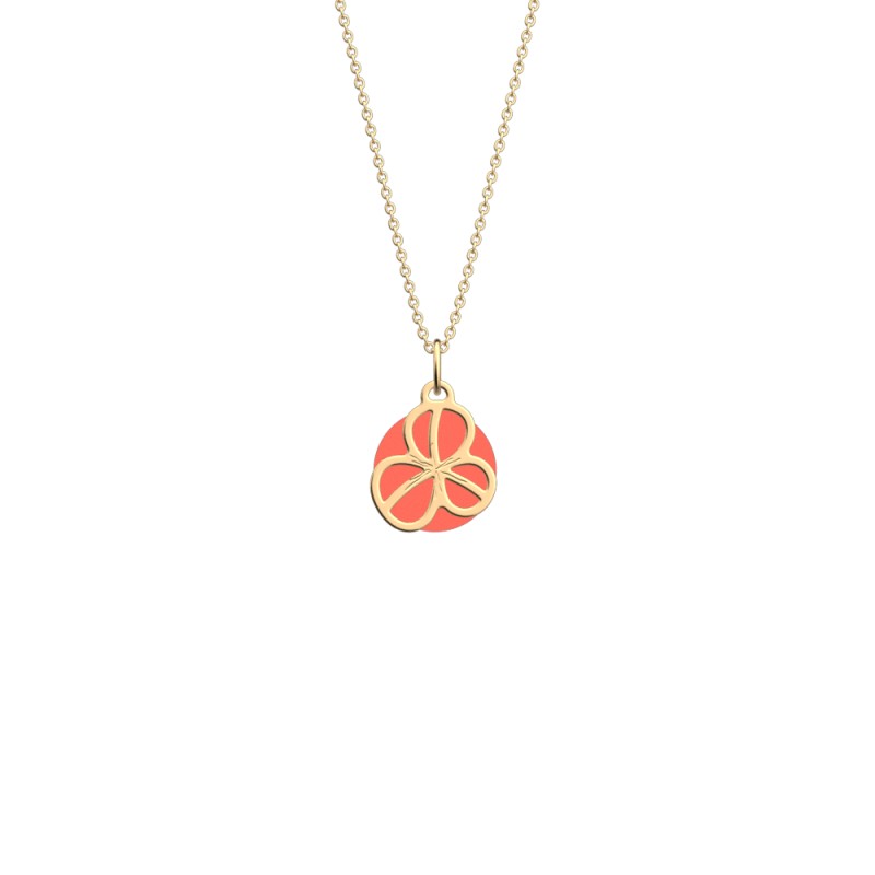 COLLIER LES GEORGETTES TRÈFLE LAITON DORÉ 16 MM
