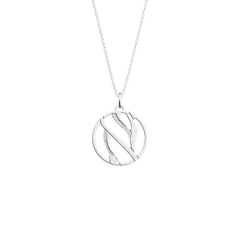 COLLIER LES GEORGETTES TIGRE LAITON ARGENTÉ 25 MM