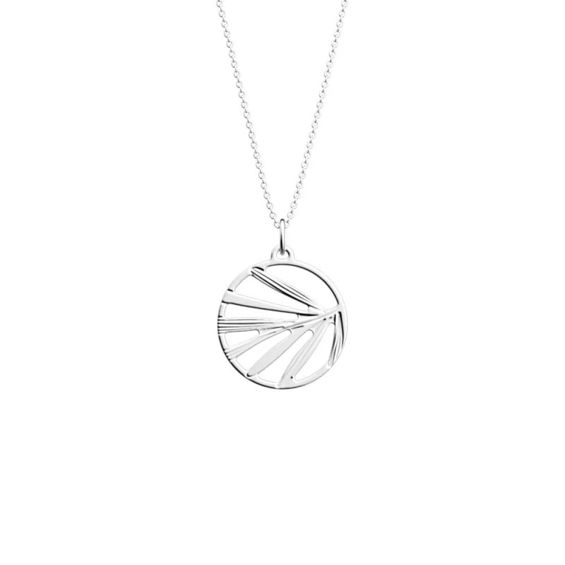 COLLIER LES GEORGETTES CROISETTE LAITON ARGENTÉ 25 MM