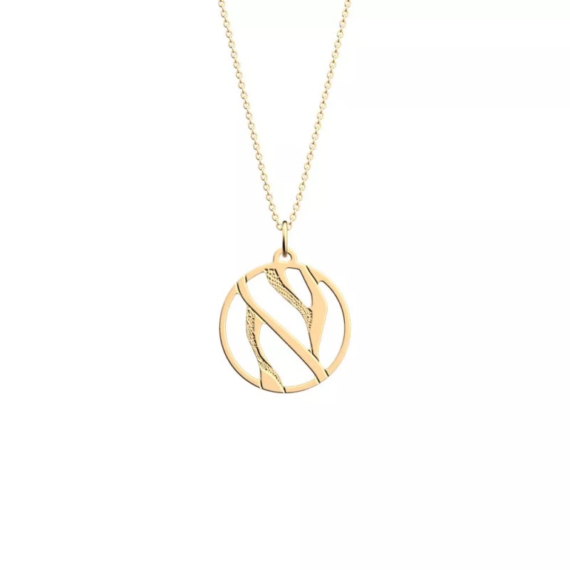COLLIER LES GEORGETTES TIGRE LAITON DORÉ 25 MM