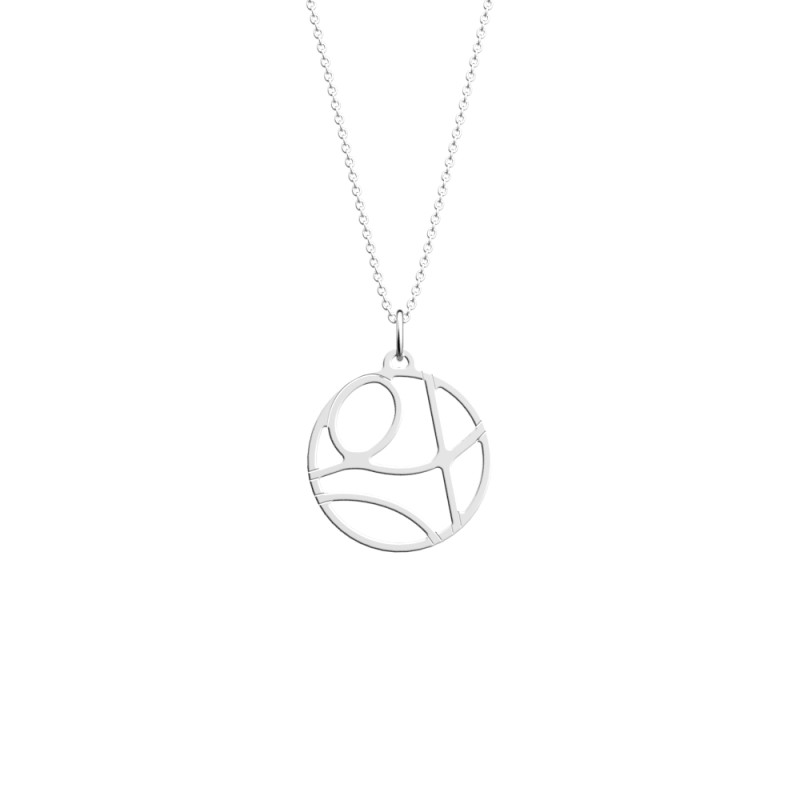 COLLIER LES GEORGETTES VALSE LAITON ARGENTÉ 25 MM