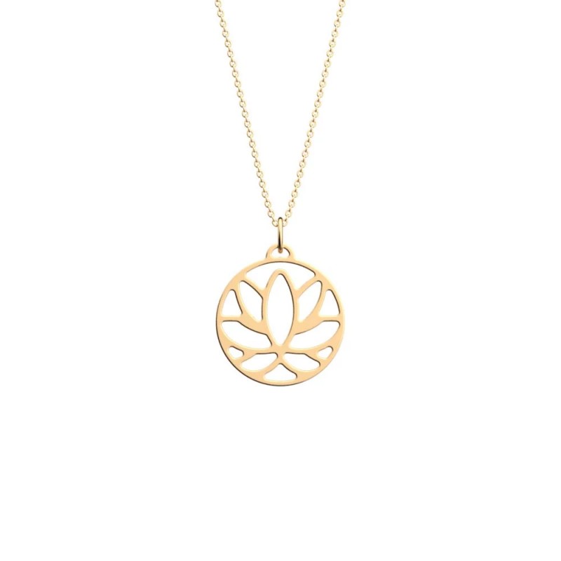 COLLIER LES GEORGETTES LOTUS LAITON DORÉ 25MM